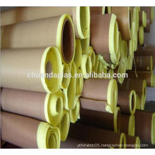 China Rohs certified High insulation PTFE teflon cloth with silicone adhesive with yellow release paper